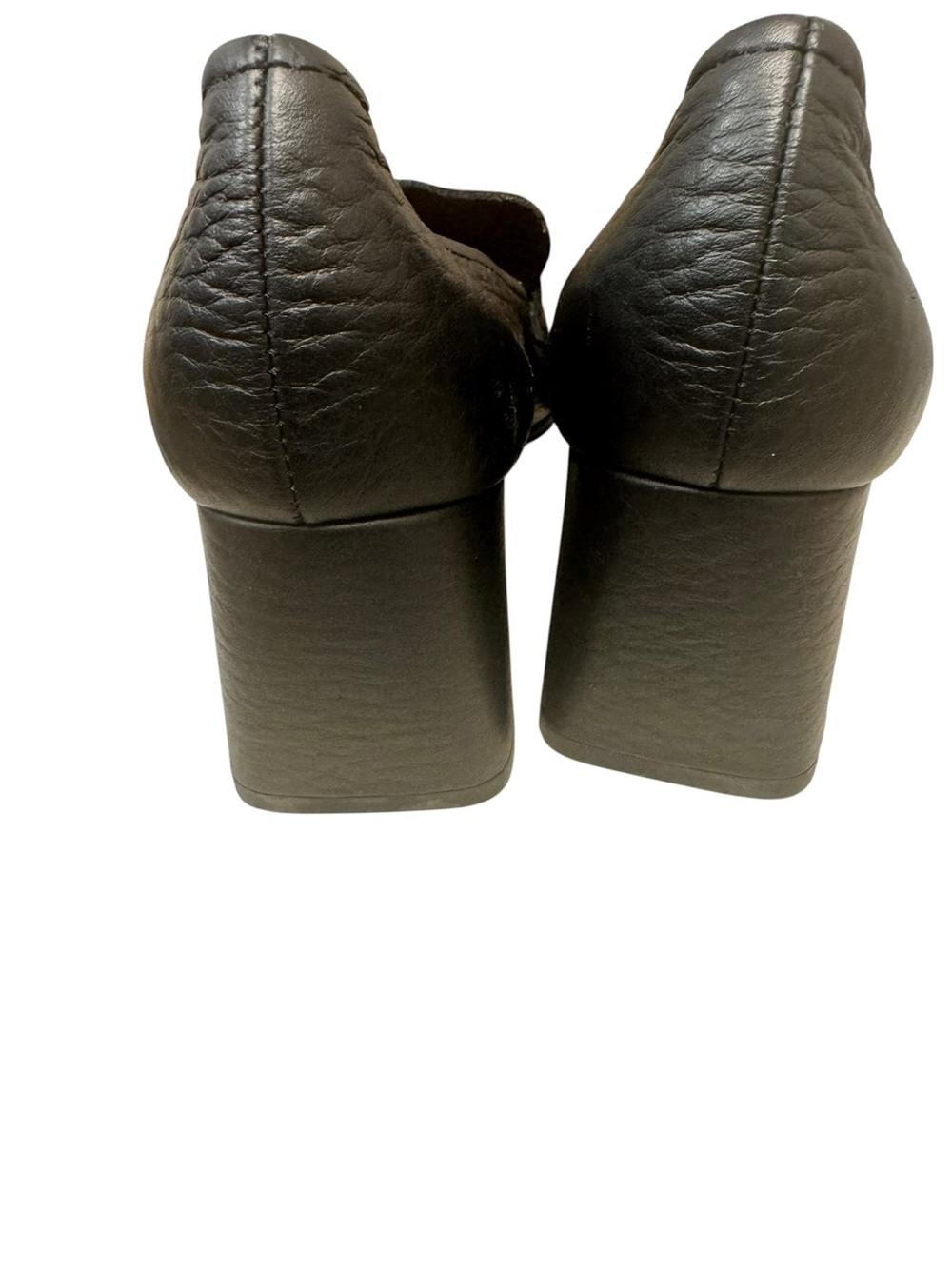 Aquatalia Carlina pump Black Leather Block Heel Loafers Sz 8 shelf pull - Picture 9 of 14